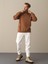 Erkek Camel Oversize Baskılı Sweatshirt 3