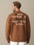 Erkek Camel Oversize Baskılı Sweatshirt 5