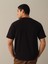 Erkek Siyah Oversize Baskılı Tişört 4