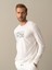 Erkek Beyaz Slim Fit Baskılı Modal Tişört 3