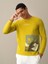 Erkek Sarı %100 Pamuk Baskılı Tişört 1