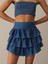 Kadın Mavi Regular Fit Şortlu Etek 5