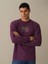 Erkek Mor Oversize Baskılı Tişört 2