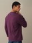 Erkek Mor Oversize Baskılı Tişört 4