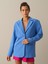 Kadın Mavi Pamuklu Oversize Blazer Ceket 2