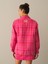 Kadın Fuşya Oversize Ekose Mont 4