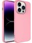 Apple iPhone 14 Pro Max Kapak Içi Kadife Lansman Lux Silikon Kılıf - Pembe 1