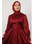 Beli Pileli Saten Abiye Bordo 5