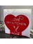 "I LOVE MY KITCHEN" Temalı Metal Peçetelik Kırmızı Kalp Şeklinde 7