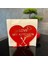 "I LOVE MY KITCHEN" Temalı Metal Peçetelik Kırmızı Kalp Şeklinde 8
