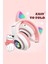 Kedi Kulaklık Işıklı Rgb Pembe Bluetooth Stn Oyuncu Mikrofonlu Cat Wireless Lila 3