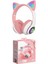 Kedi Kulaklık Işıklı Rgb Pembe Bluetooth Stn Oyuncu Mikrofonlu Cat Wireless Lila 1
