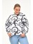 Kertenkele Desenli Sweatshirt-Beyaz 3