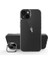 Apple iPhone 14 Plus Kapak Lens Standlı Sararmaz Şeffaf Silikon Kılıf - Siyah 1