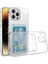 Apple iPhone 14 Pro Kapak Kamera Korumalı Kartlıklı Şeffaf Silikon Kılıf 1