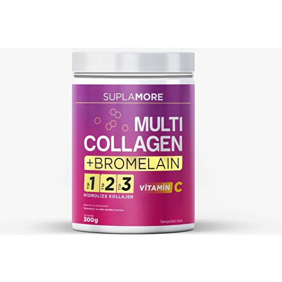 Suplamore Multi Collagen & Bromelain Tip1 Tip2 Tip3 Hidrolize  Powder 300 gr.