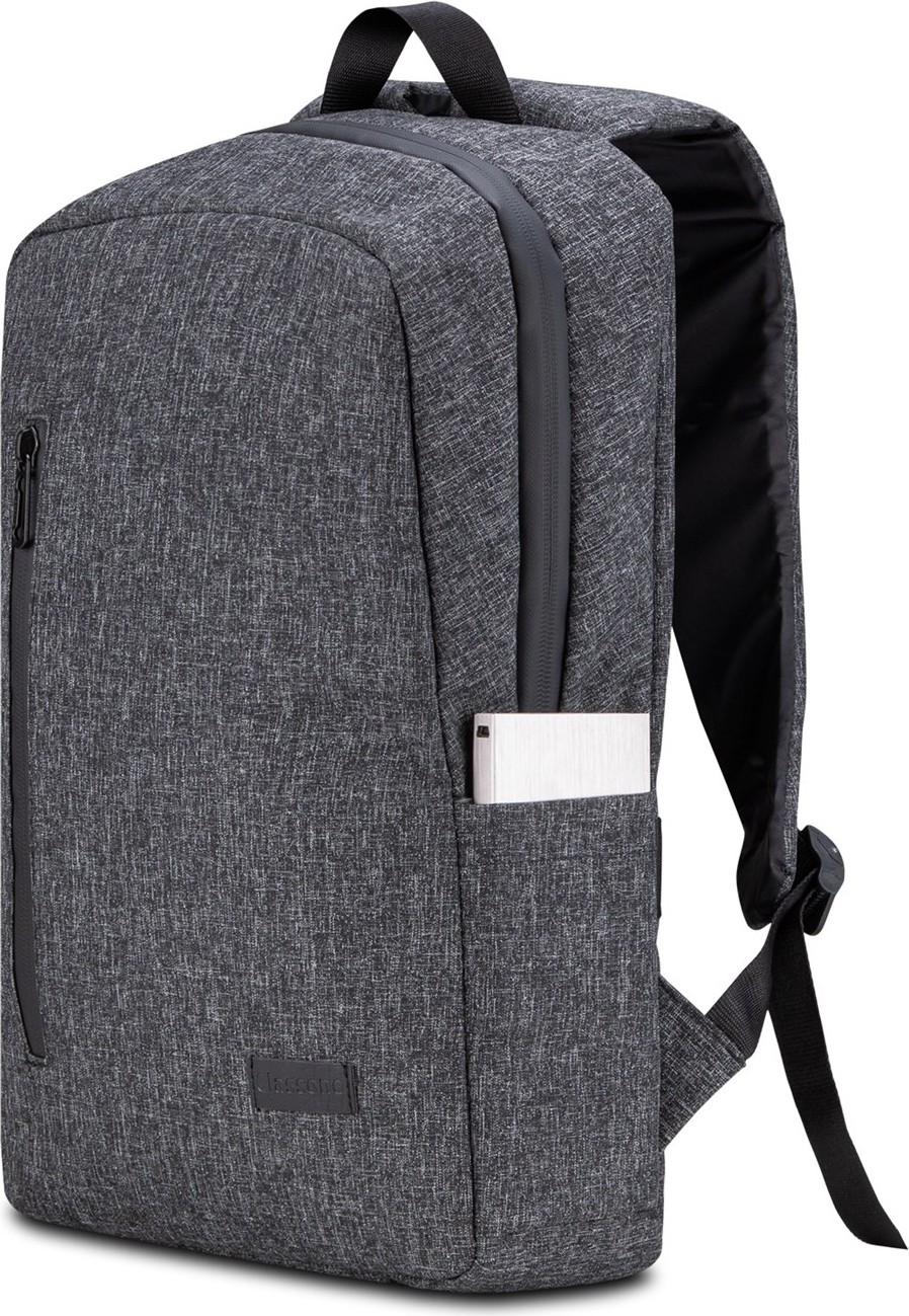 Classone BP-WTX204G 15,6" Su Geçirmez Kumaş Fermuar Notebook Laptop Çantası Gri görsel 2