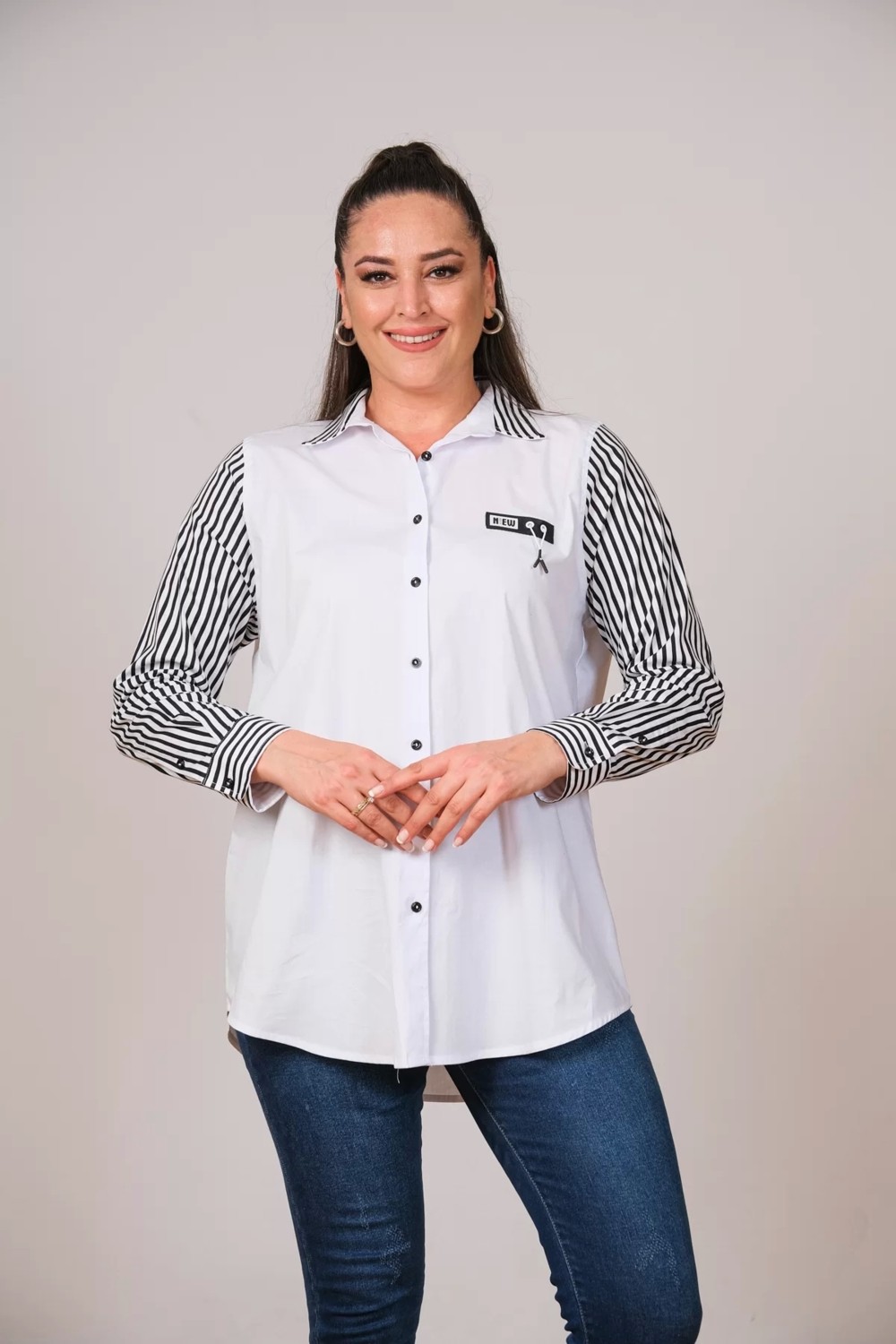 Lady Majestic Büyük Beden Kadın Gömlek görsel 2