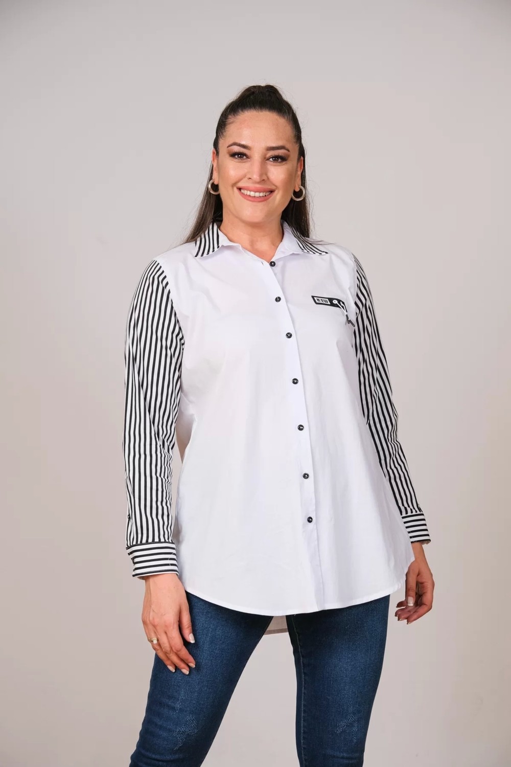 Lady Majestic Büyük Beden Kadın Gömlek görsel 4