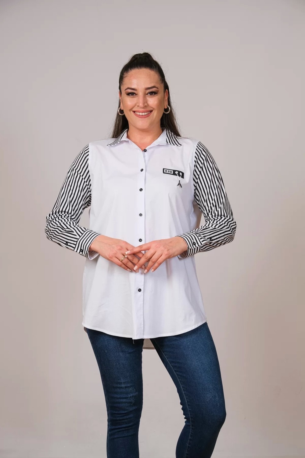 Lady Majestic Büyük Beden Kadın Gömlek görsel 5