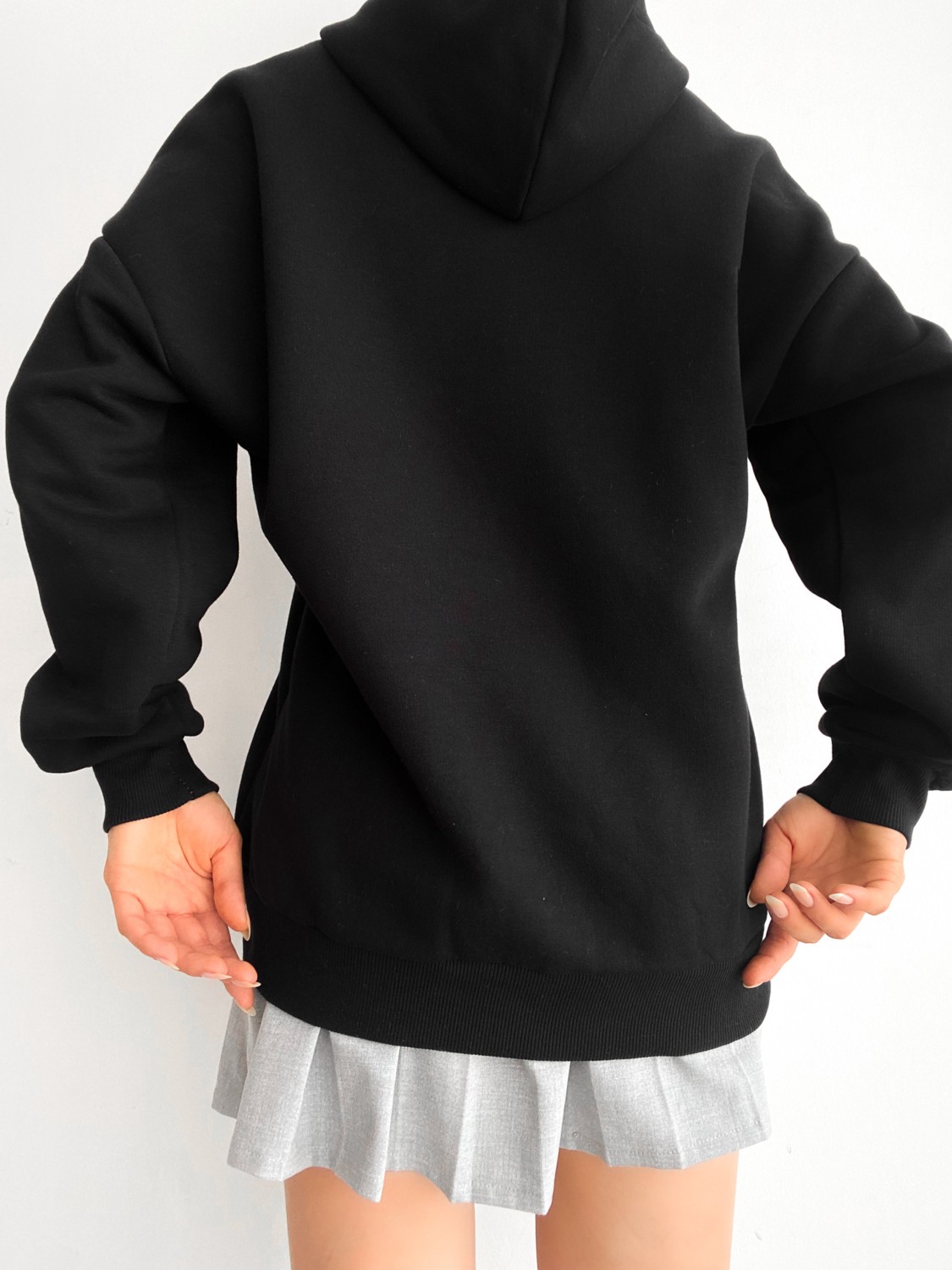 Bejna Kadın Oversize Fermuarlı Sweatshirt Hırka görsel 4