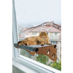 Ata Home Büyük Boy  Yeni Ahşap Cama Yapışan Kedi Yatağı Vantuzlu Cam Yatağı Terası