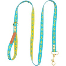 Balkonda Köpek gezdirme tasması turkuaz sarı kolon uzunluk:120cm genişlik:1,5cm kalınlık:3mm dog leash B3-2