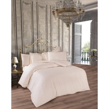 Finezza Bella Bambu Jakar Kumaş Krem Çift Kişilik Nevresim Takımı 6 Parça - 1177
