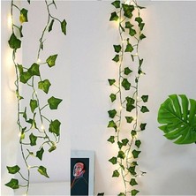 Ddtrend Dekoratif Yeşil Yapraklı 230 Cm Yapay Sarmaşık ve 3 Metre Peri LED Gün Işığı Renk