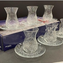 Paşabahçe Timeless Kesme Kristal Çay Bardağı Seti Takımı - 12 Parça Çay Seti 96992