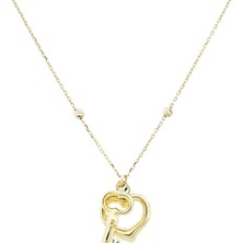 İryum 14 Ayar Altın Kalbimin Anahtarı Kolye