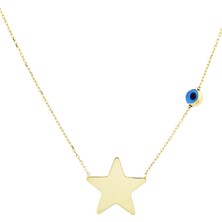İryum 14 Ayar Altın Yıldız Kolye