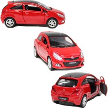 Toyaş Opel Corsa Çek Bırak Metal Oyuncak Araba 11 cm Kırmızı
