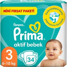 Prima Bebek Bezi Aktif Bebek 3 Numara 36 Adet Standart Paket