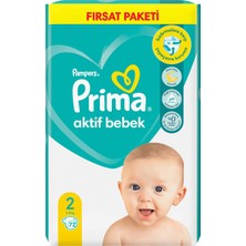 Prima Bebek Bezi Aktif Bebek 2 Numara 72 Adet Fırsat Paketi
