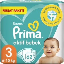 Prima Bebek Bezi Aktif Bebek 3 Numara 62 Adet Fırsat Paketi