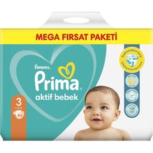 Prima Bebek Bezi Aktif Bebek Mega Fırsat Paketi 3 Beden 84'lü