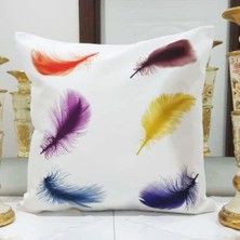 Körfez Kırlent Renkli Altı Tüylü Sonbahar Temalı Dekoratif Kırlent Kılıfı