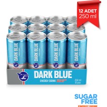 Dark Blue Enerji İçeceği, Şekersiz, 250 ml (12'li Paket, 12 adet x 250 ml)