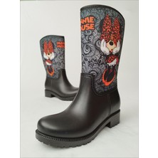 Sea & Blue Shoes Minnie Büyük Tokalı Su Geçirmeyen Kız Çocuk Yağmur Çizmesi