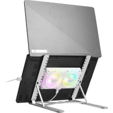 Tx Portable Stand 2X7CM Fanlı Kademe Yükseklik Ayarlı 15.6"e Kadar Destekli Alüminyum Katlanabilir Notebook Standı (TXACNBPS02)