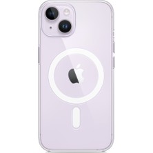 PSGT Iphone 14 plus  Kılıf Magsafe Wireless Şarj Destekli Şeffaf Kapak Magnetic Crystal Case