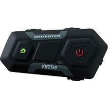 Knmaster KN2150 Motosiklet Kask İnterkom Bluetooth Intercom Kulaklık Seti Gri