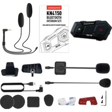 Knmaster KN4150 Motosiklet Kask İnterkom Bluetooth Intercom Kulaklık Seti Siyah