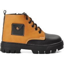 Aspor Arz 2301003-F Siyah-Camel Içi Kürklü Fermuarlı Çocuk Bot