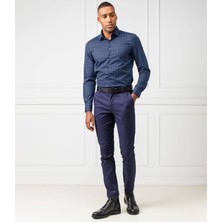 Calvin Klein Printed Easy Iron Slim Shirt Df Blue Erkek Gömlek