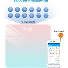 Hainan Shenda Çok Fonksiyonlu Dijital Tartı - Pembe (Yurt Dışından)