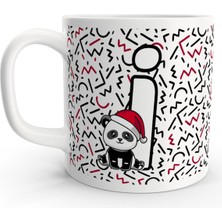 Rock'n Fox I Harfi Sevimli Panda Yılbaşı Tasarım Harfli Kupa Bardak