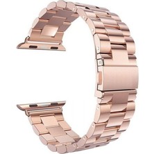 Gpack Apple Watch Se 2 2022 40MM Kordon Metal Sıralı Kordon Bronz