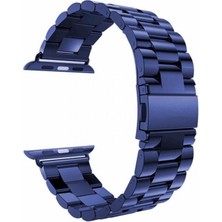 Gpack Apple Watch Se 2 2022 40MM Kordon Metal Sıralı Kordon Lacivert